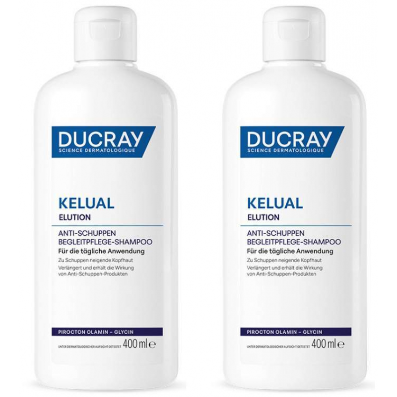 Ducray Kelual Elution Begleitpflege 2 x 400 ml Shampoo