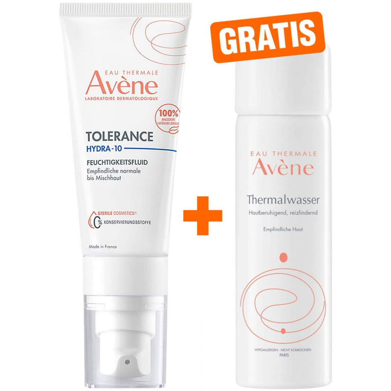 Avene Tolerance Hydra-10 Feuchtigkeitsfluid 40 ml + gratis Avene Thermalwasser Spray 50 ml
