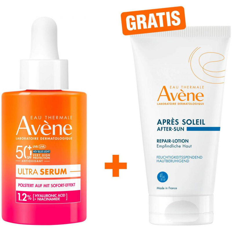 Avene Ultra Serum aufpolsternd SPF 50+ 30 ml + gratis Avene Repair-Lotion nach der Sonne 50 ml