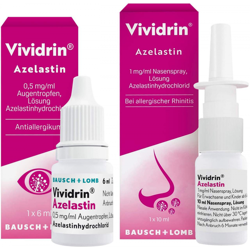 Vividrin Azelastin Augentropfen 6 ml + Azelastin Nasenspray 10 ml Set