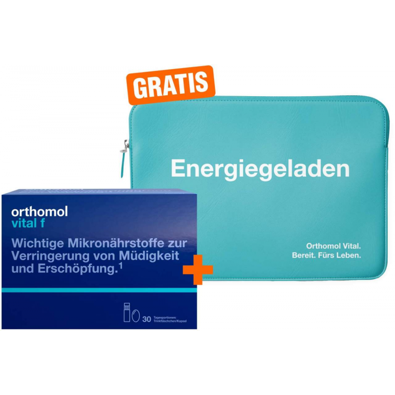 Orthomol Vital F Trinkfläschchen 30 Stück + gratis Laptop-Tasche 1 Stück