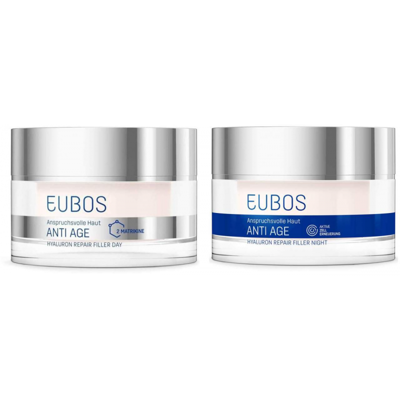 Eubos Hyaluron Repair Filler day Creme 50 ml + Eubos Hyaluron Repair Filler Night 50 ml