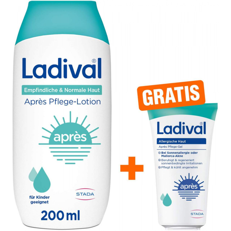 Ladival empfindliche + normale Haut Apres Pflege-Lotion 200 ml + gratis allergische Haut Apres Pflege-Gel 50 ml