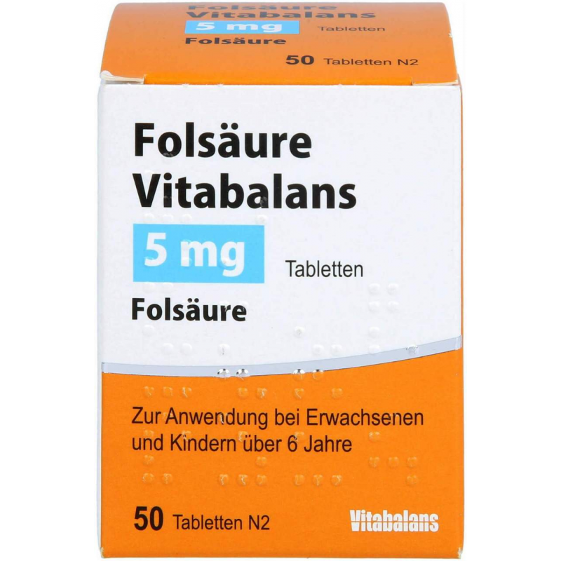 Folsäure Vitabalans 5 mg Tabletten 50 Stück