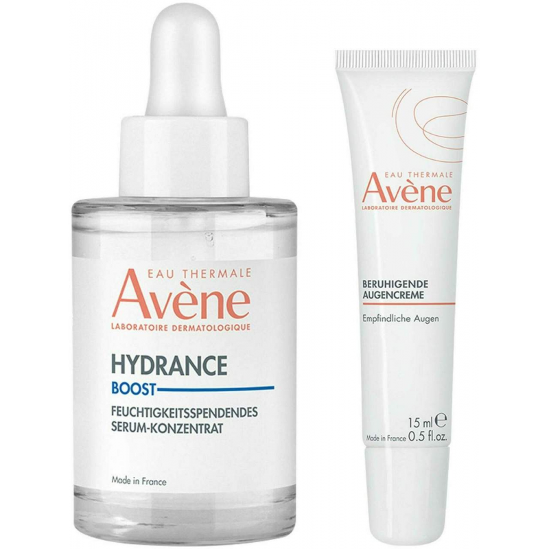 Avene Hydrance Boost feuchtigkeits spendendes Serum-Konzentrat 30 ml + Avene Beruhigende Augencreme 15 ml