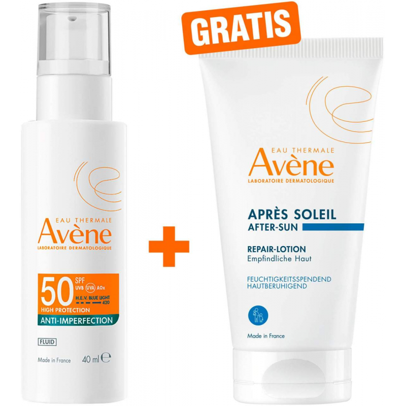 Avene Anti-Imperfection Fluid SPF 40 g + gratis Avene Repair - Lotion nach der Sonne 50 ml