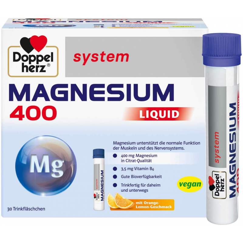 Doppelherz system Magnesium 400 Liquid 30 Trinkampullen