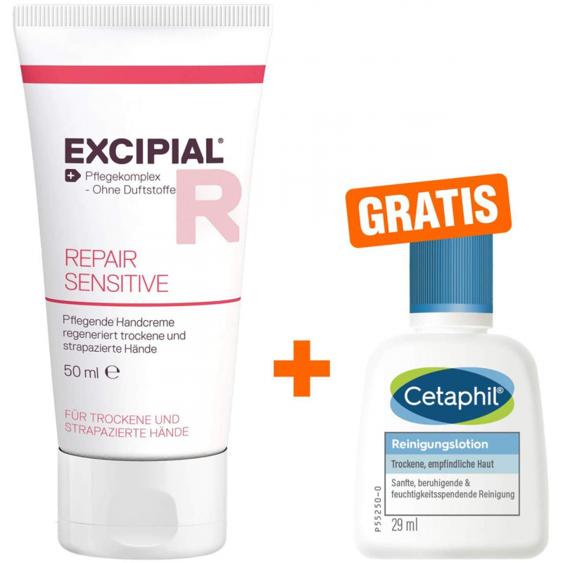 Excipial Repair Sensitive Creme 50 ml + gratis Cetaphil Reinigungslotion 29 ml
