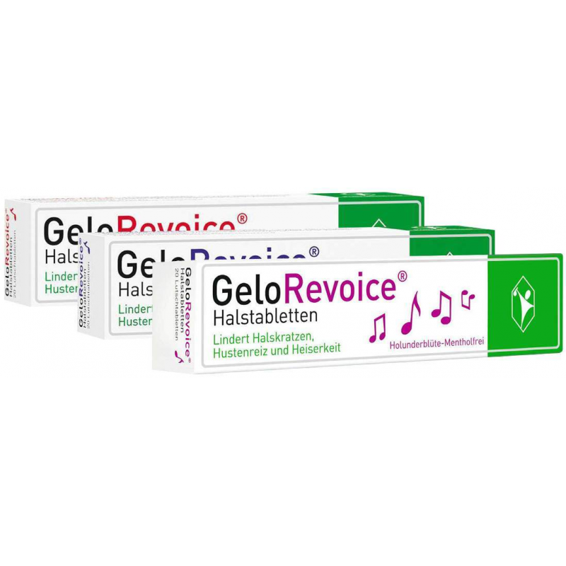 GeloRevoice Kirsch-Menthol + Cassis-Menthol + Holunderblüte-mentholfrei 20 Lutschtabletten