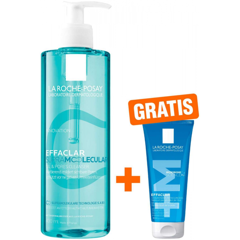La Roche Posay Effaclar Supramolecular Cleanser 400 ml + gratis La Roche Posay Effaclar Gel 50 ml Mini