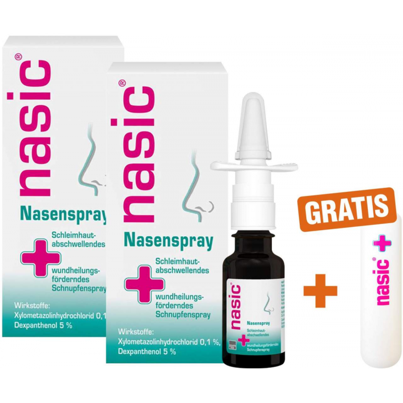Nasic Nasenspray 2 x 15ml + gratis Lippenpflegestift 1 Stück