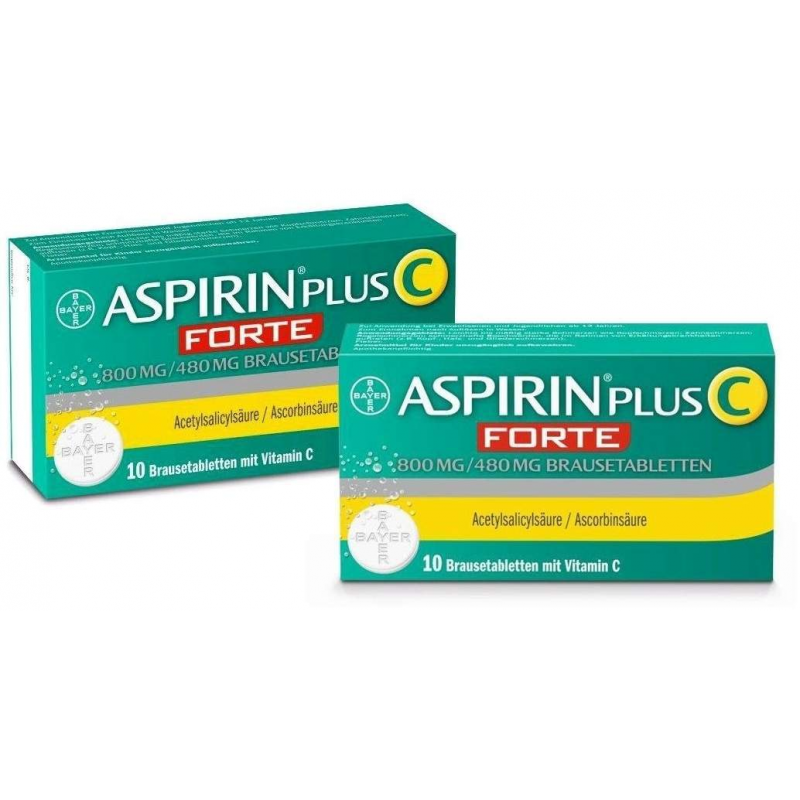 Aspirin Plus C forte Brausetabletten im Doppelpack 2 x 10 Stück