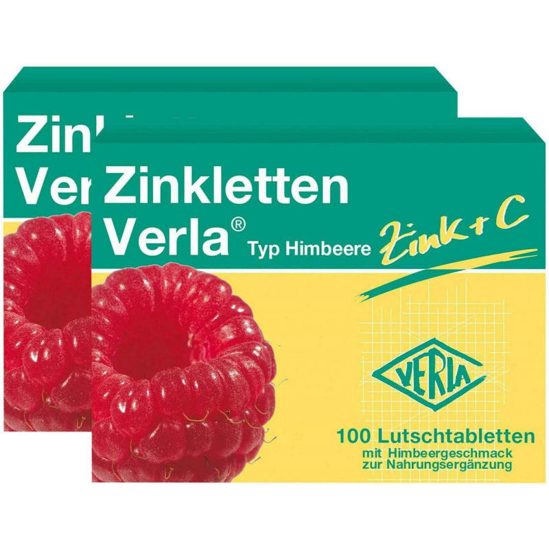 Zinkletten Verla Himbeere Lutschtabletten 2 x 100 Stück