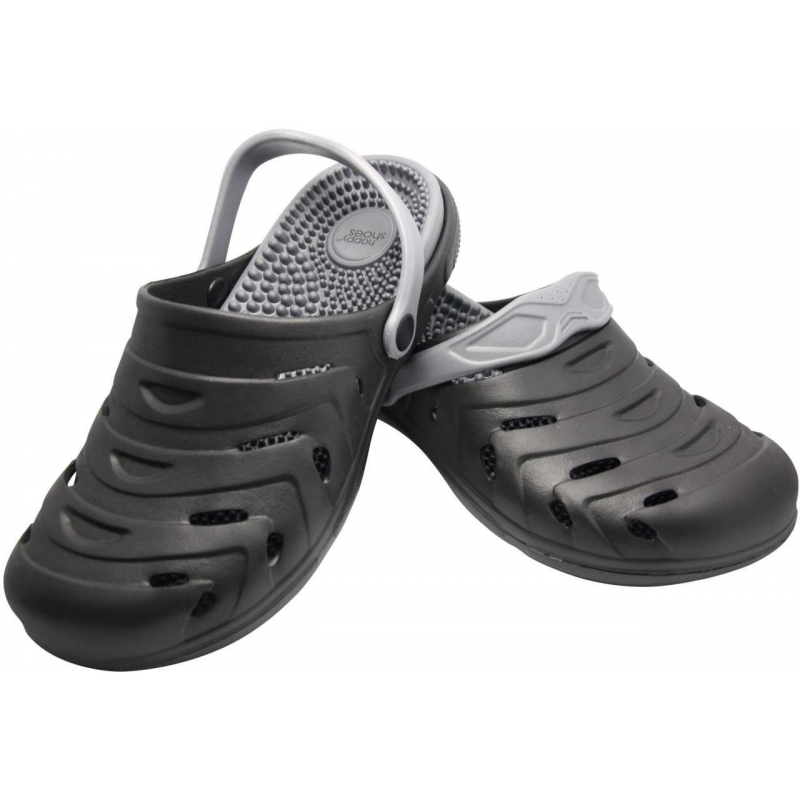 Happy Clogs Gr. 44 Schwarz Massage Wohlfühlschuhe