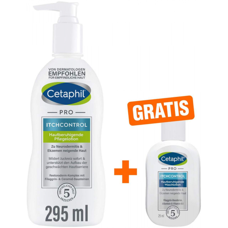 Cetaphil Pro Itch Control Pflege - Lotion 295 ml + gratis Cetaphil Pro Itch Control Waschlotion 29 ml