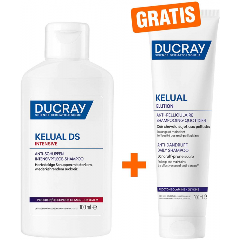 Ducray Kelual DS intensives Anti - Schuppen Shampoo 100 ml + gratis Ducray Elution Shampoo 100 ml