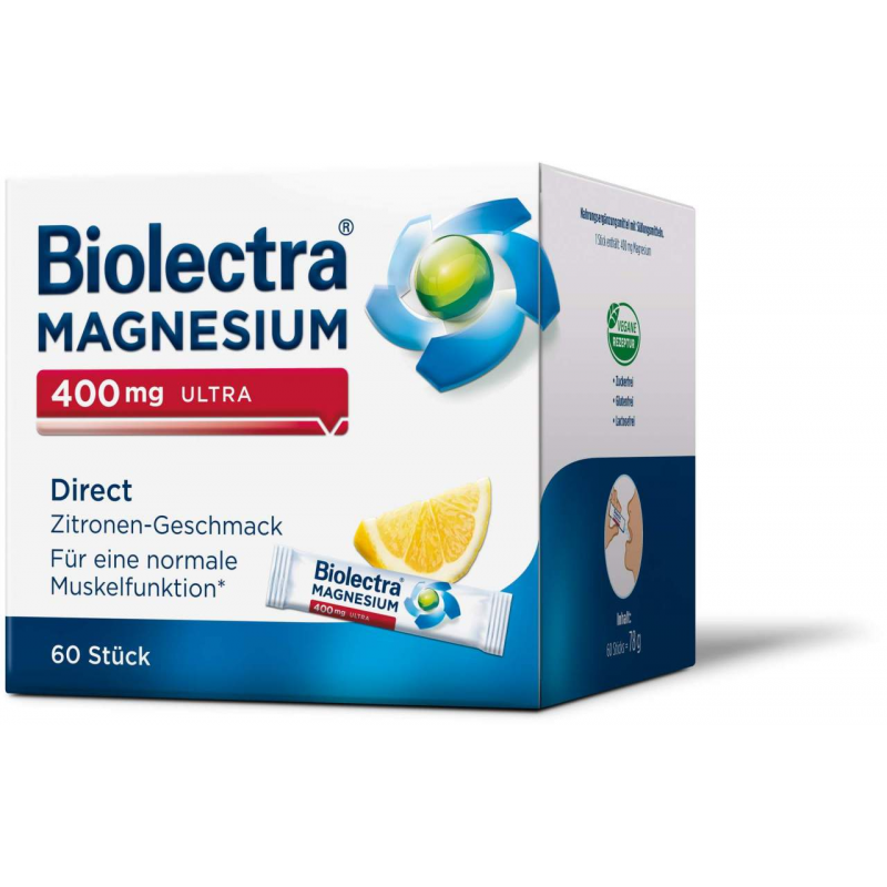 Biolectra Magnesium 400 mg ultra Direct Zitronengeschmack 60 Pellets