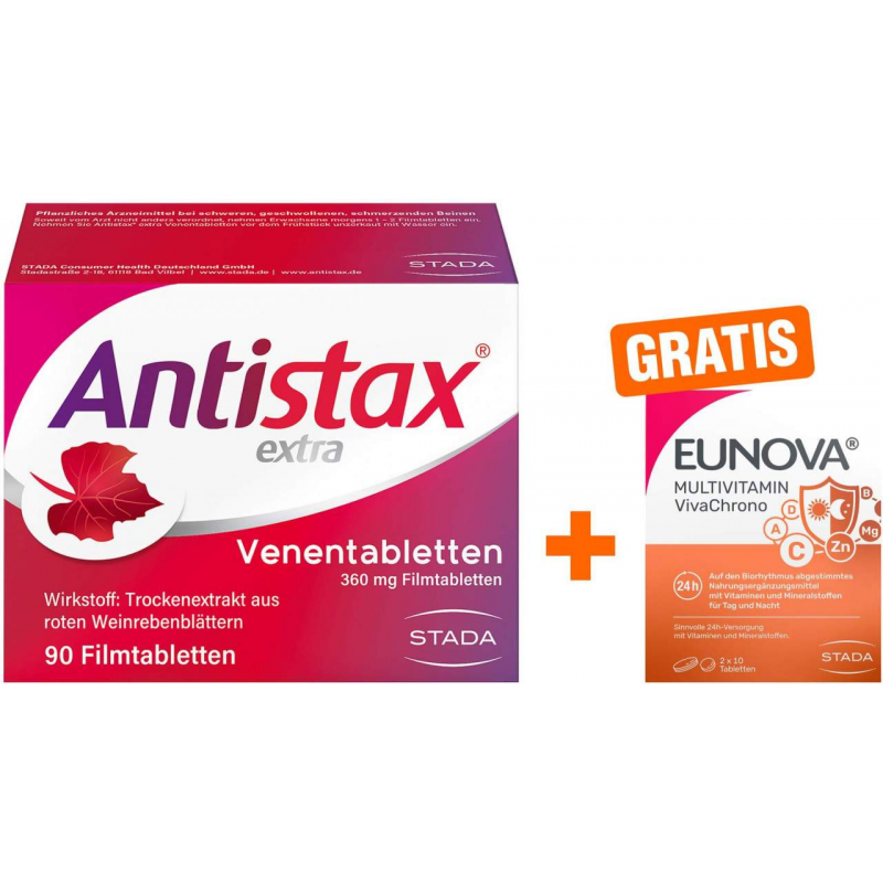 Antistax extra 180 Filmtabletten + gratis Eunova VivaChrono 2 x 10 Tabletten