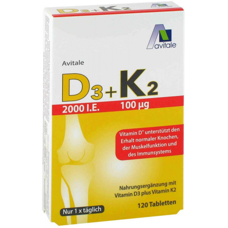 Vitamin D3 2000 I.E. + K2 100 µg 120 Tabletten