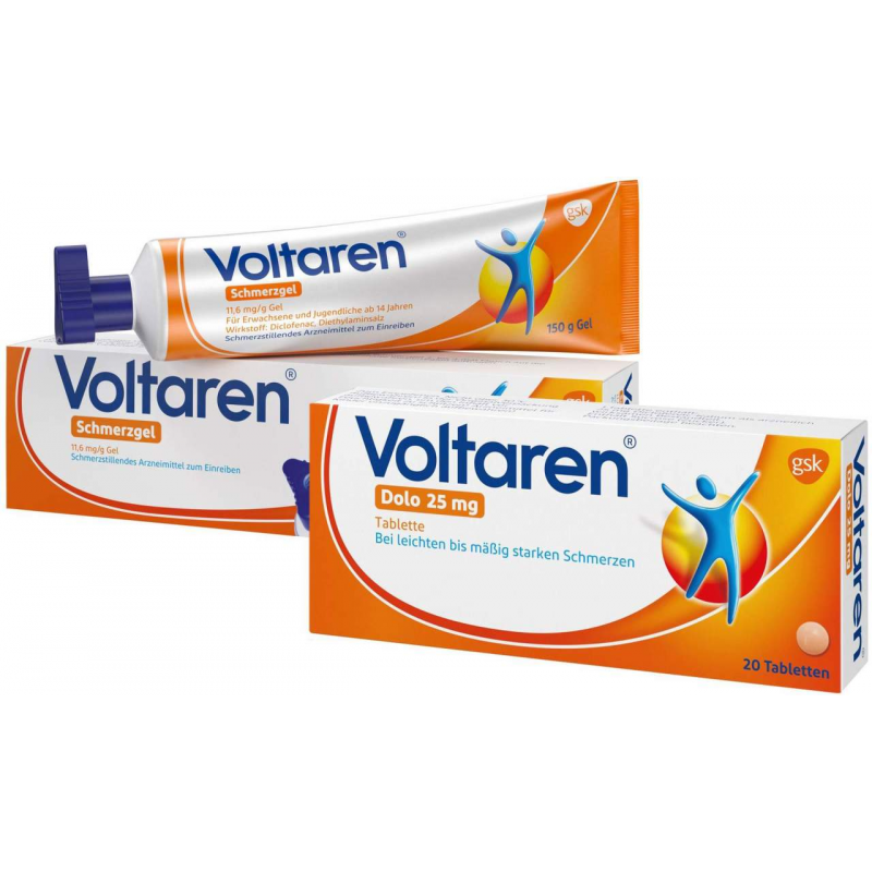 Sparset Voltaren Schmerzgel 150 g + Voltaren Dolo 25 mg 20 Tabletten