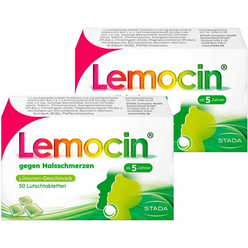 Lemocin gegen Halsschmerzen 2 x 50 Lutschtabletten