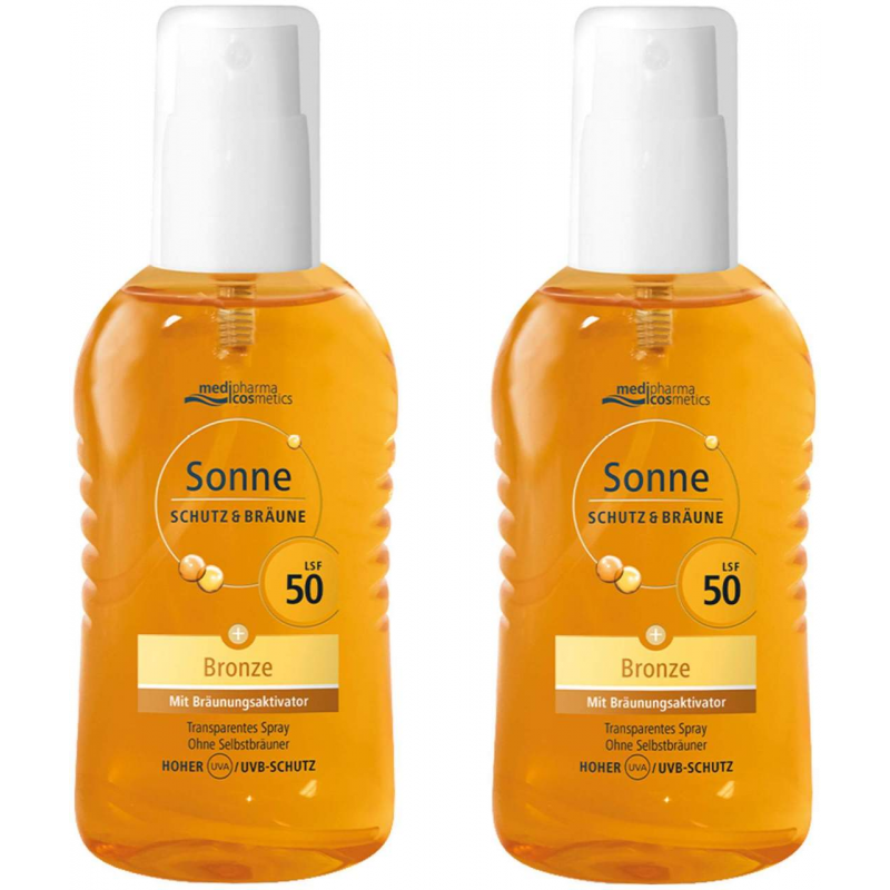 medipharma cosmetics Sonne Schutz & Bräune Bronze LSF 50 2 x 200 ml Pumpspray