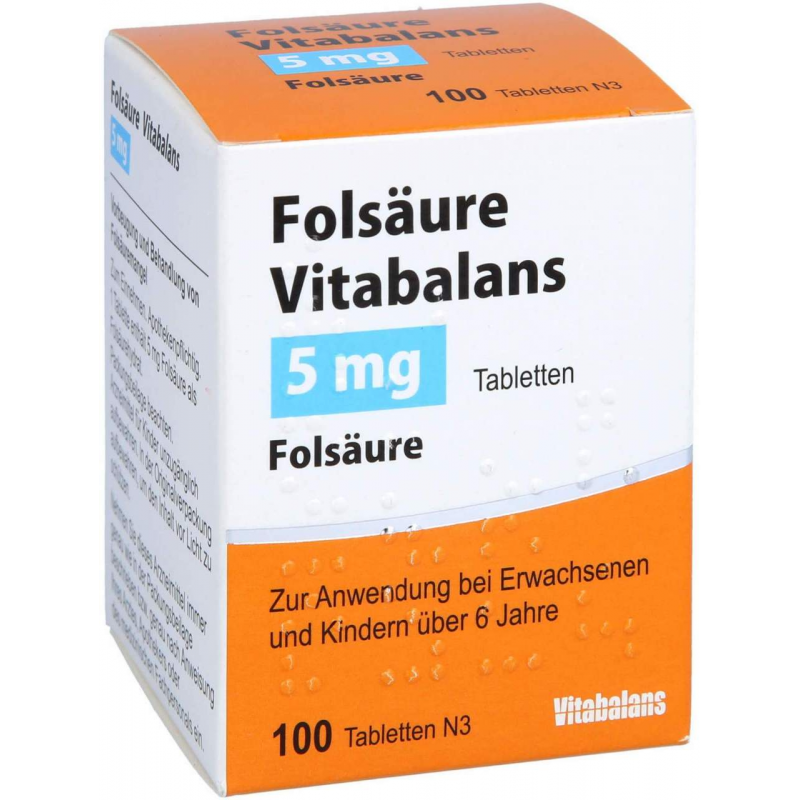 Folsäure Vitabalans 5 mg 100 Tabletten