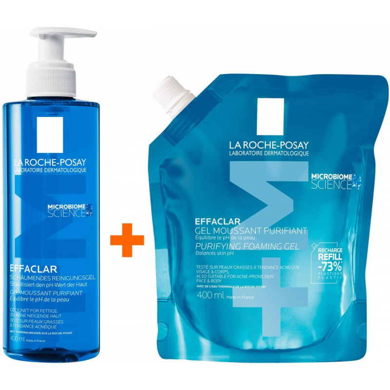 La Roche Posay Effaclar Schäumendes Reinigungsgel 400 ml + La Roche Posay Effaclar Schäum. Reinigungsgel 400 ml Refill