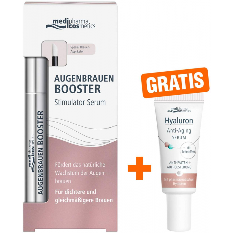 medipharma cosmetics Augenbrauen Booster 4 ml Flüssigkeit + gratis Hyaluron Anti - Aging Serum 5 ml