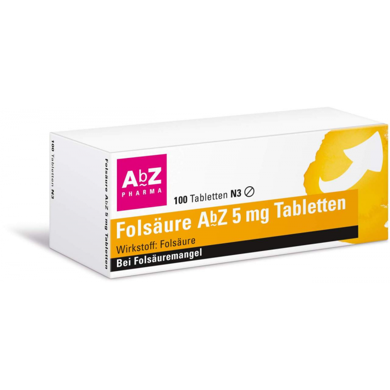 Folsäure AbZ 5 mg 100 Tabletten