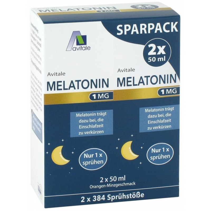 Melatonin 1 mg Einschlaf-Spray Sparpack 2 x 50 ml
