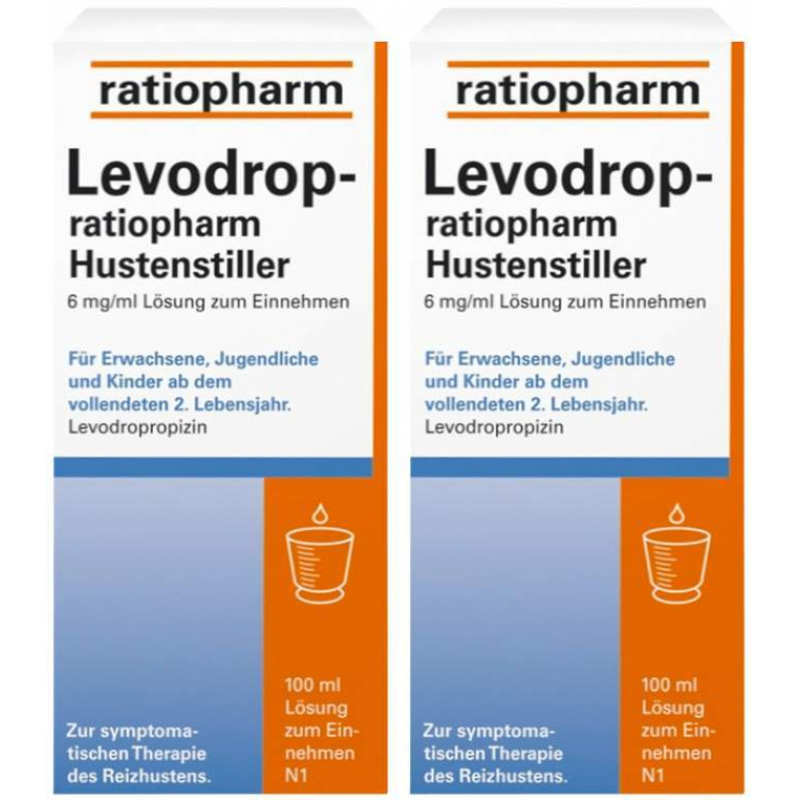 Levodrop-ratiopharm Hustenstiller 6 mg je ml 2 x 100 ml Lösung