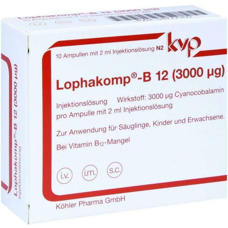 Lophakomp B12 3000 µg 10 X 2 ml Injektionslösung