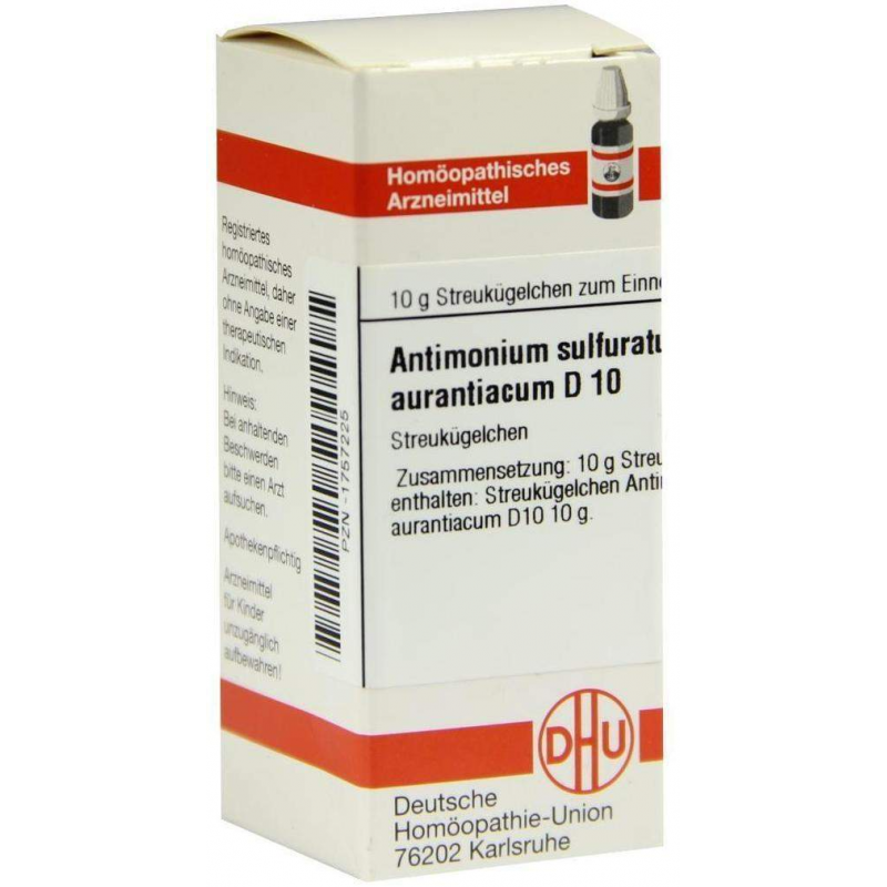 Dhu Antimonicum Sulfuricum Aurantiacum D10 Globuli