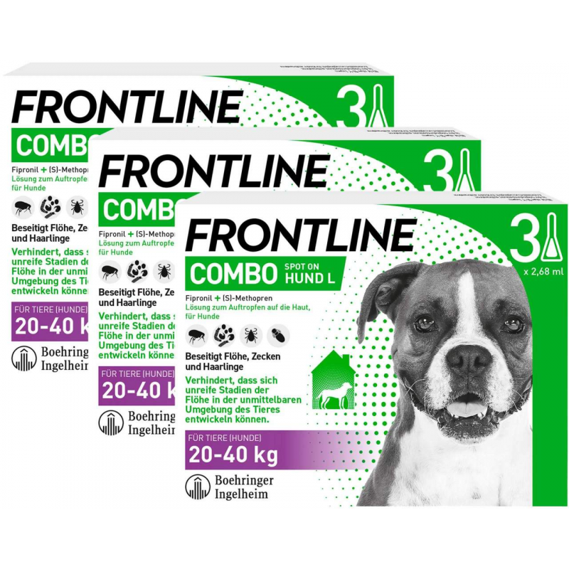 Frontline Combo Spot on Hund L 20-40 kg 3 x 3 Pipetten