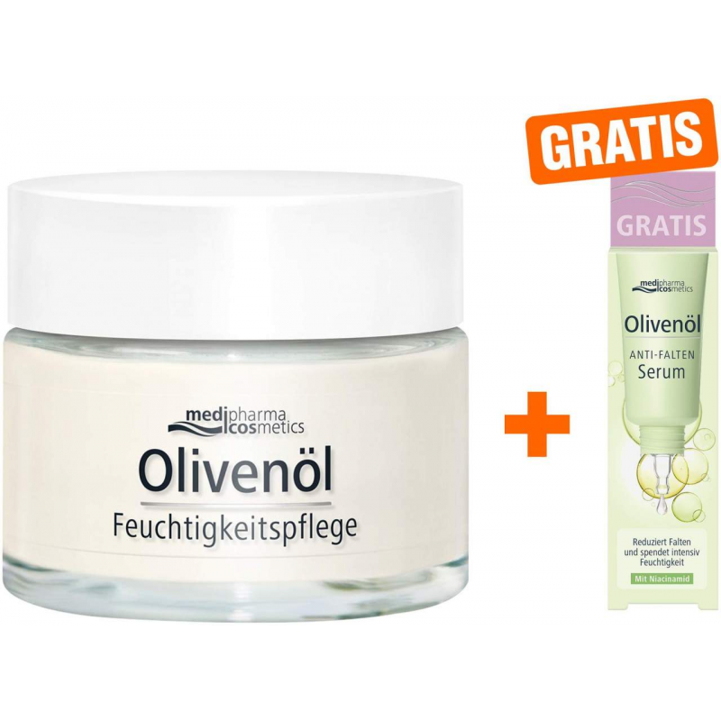 medipharma cosmetics Olivenöl Feuchtigkeitspflege 50 ml + gratis Olivenöl Anti-Falten Serum 5 ml