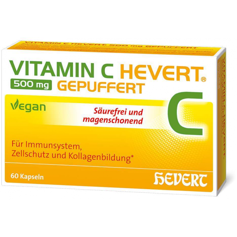 Vitamin C Hevert 500 mg gepuffert 60 Kapseln