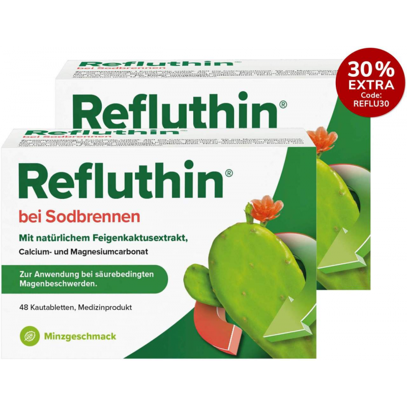 Refluthin Kautabletten Minzgeschmack 2 x 48 Stück