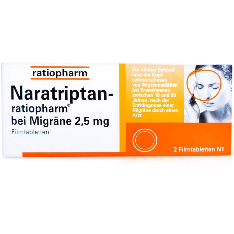 Naratriptan-ratiopharm bei Migräne 2,5 mg 2 Filmtabletten