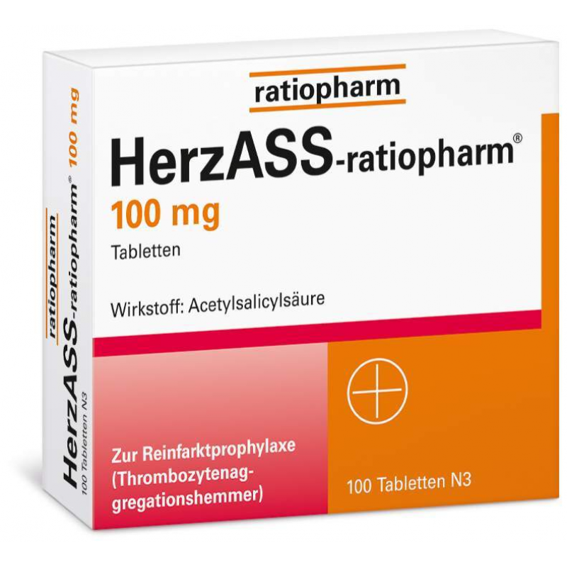 Herz ASS ratiopharm 100 mg 100 Tabletten