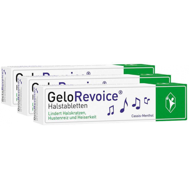 GeloRevoice Halstabletten Cassis Menthol 3 x 20 Lutschtabletten