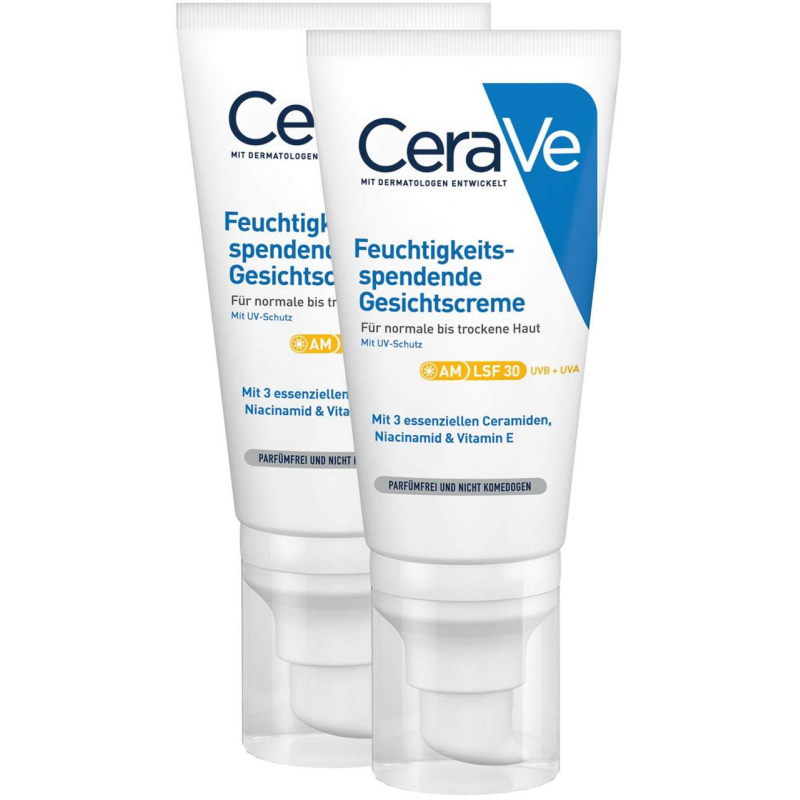 CeraVe Feuchtigkeitsspendende Gesichtscreme LSF 30 2 x 52 ml