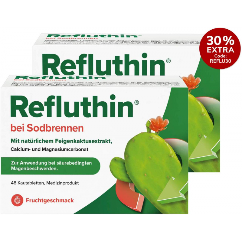Refluthin Kautabletten Fruchtgeschmack 2 x 48 Stück