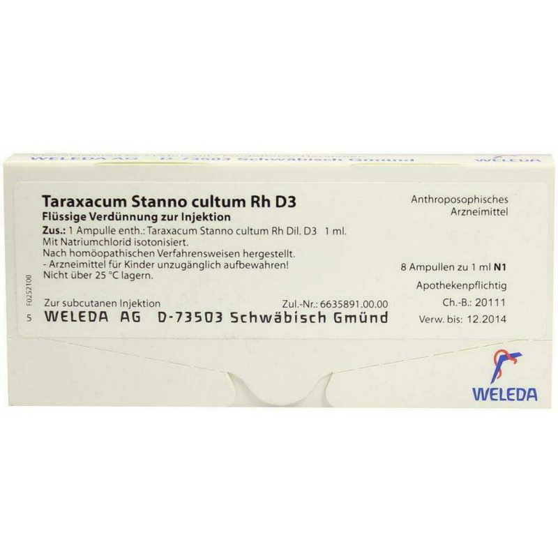 Weleda Taraxacum Stanno Cultum Rh D3 8 X 1 ml Ampullen