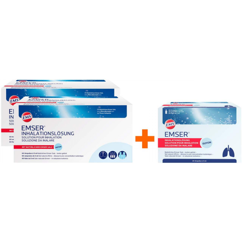 Emser Inhalationslösung 2 x 60 x 5 ml Ampullen + gratis 20 Ampullen