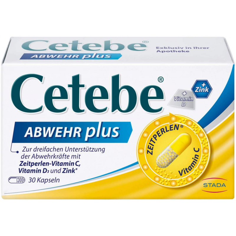 Cetebe Abwehr plus Vitamin C+Vitamin D3+ Zink 30 Kapseln