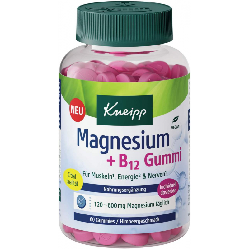 Kneipp Magnesium + B12 Gummies Himbeer 60 Stück