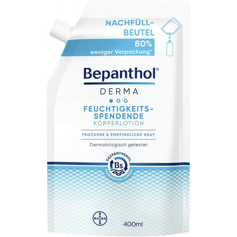 Bepanthol DERMA Feuchtigkeitsspendende Körperlotion 400 ml Nachfüllbeutel