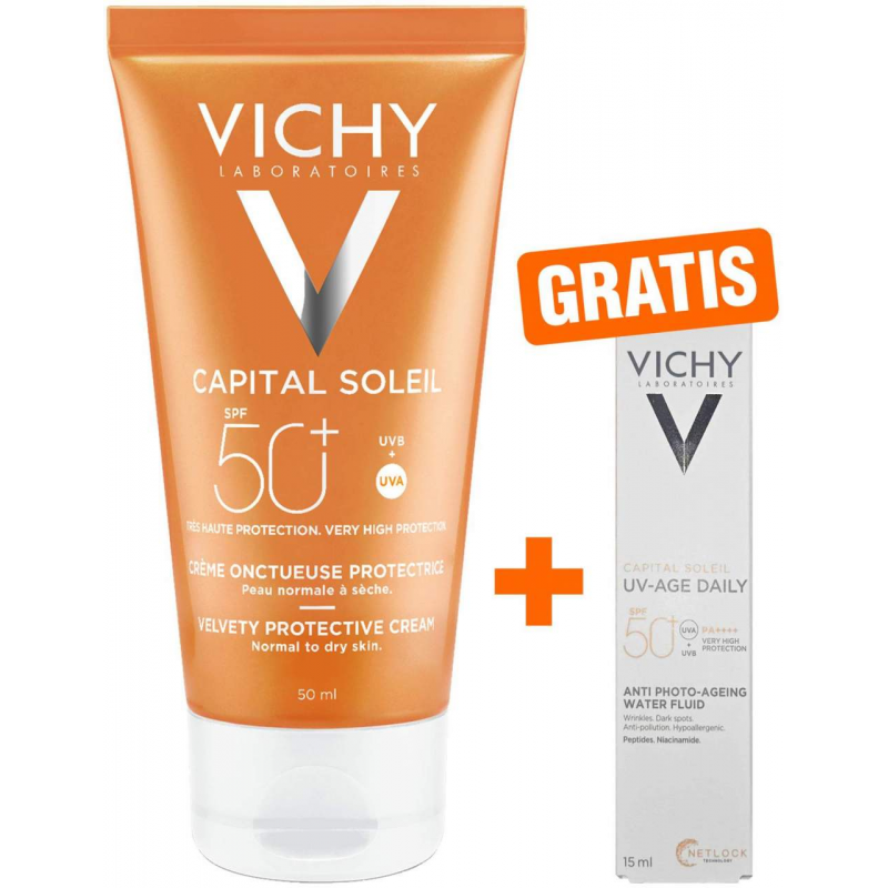 Vichy Capital Soleil Sonnenfluid LSF 50 50 ml + gratis Vichy Capital Soleil UV-Age Daily LSF 50+ 15 ml