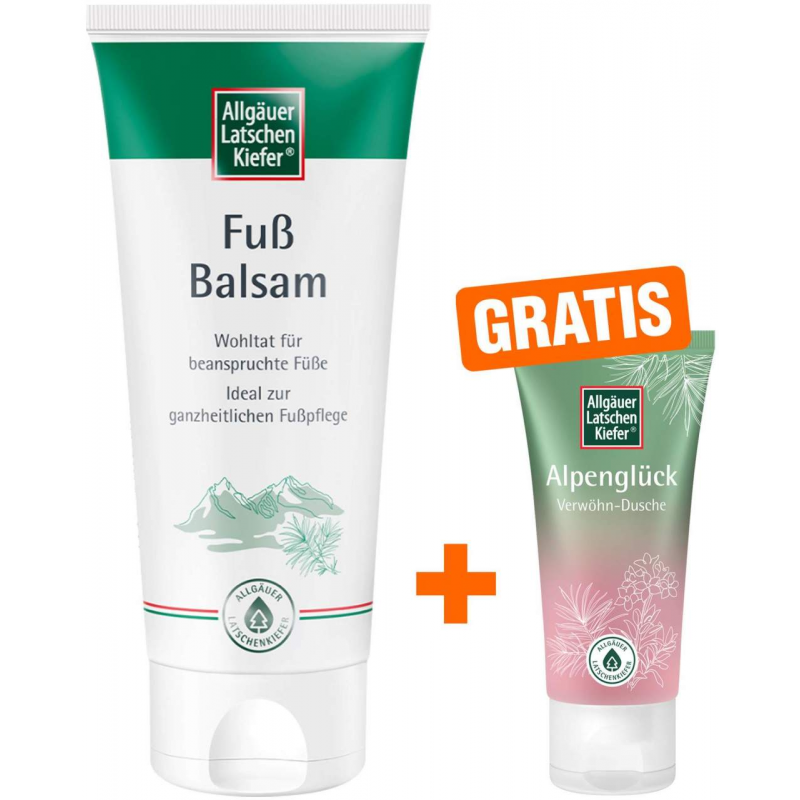 Allgäuer Latschenkiefer Fußbalsam 200 ml + gratis Allgäuer Latschenkiefer Alpenglück Dusche 30 ml